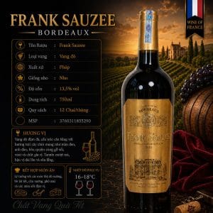 Rượu vang đỏ Frank Sauzee Cabernet Sauvignon 2022 của Pháp chai 750ml