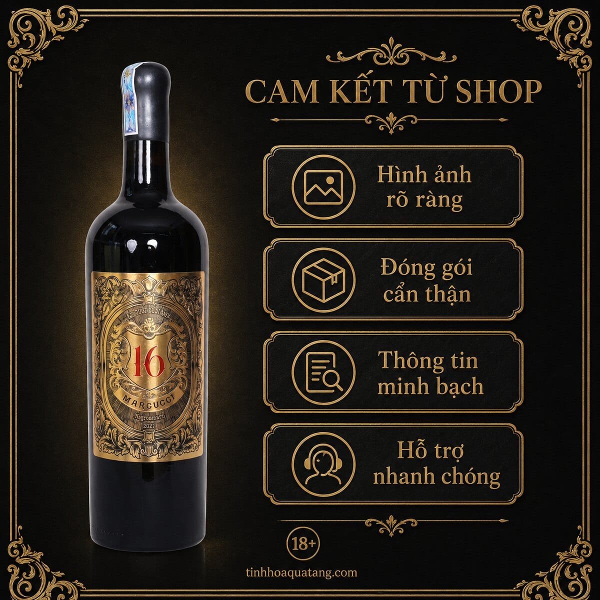 Rượu vang đỏ Marcucci Negroamaro Puglia IGT 2021 16% 750ml – Ý - Ảnh 8
