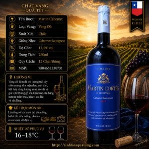 Rượu vang đỏ Martin Cortes Cabernet Sauvignon 2023 Chile chai 750ml
