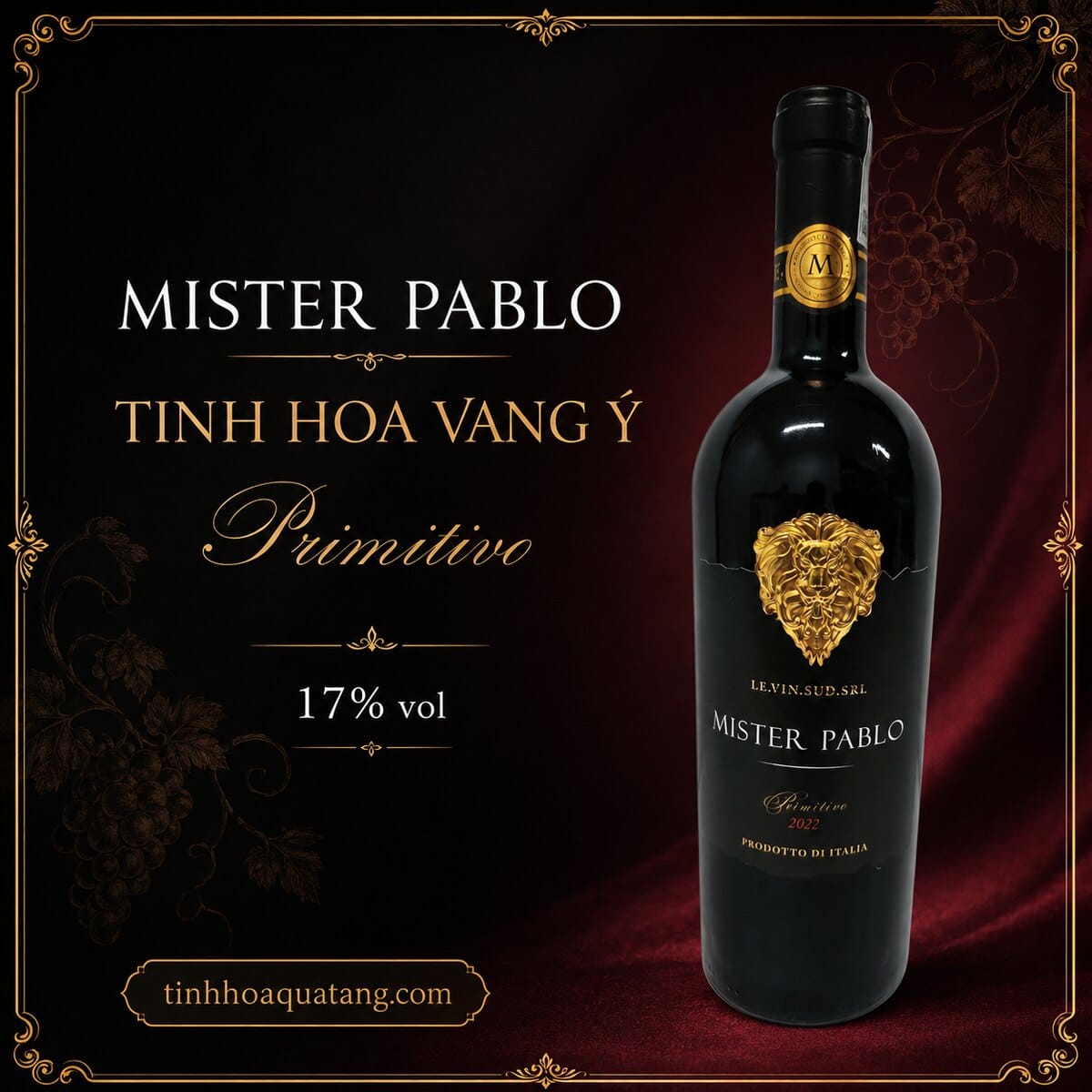 Rượu vang đỏ Mister Pablo Primitivo 2022 17% 750ml – Ý - Ảnh 2
