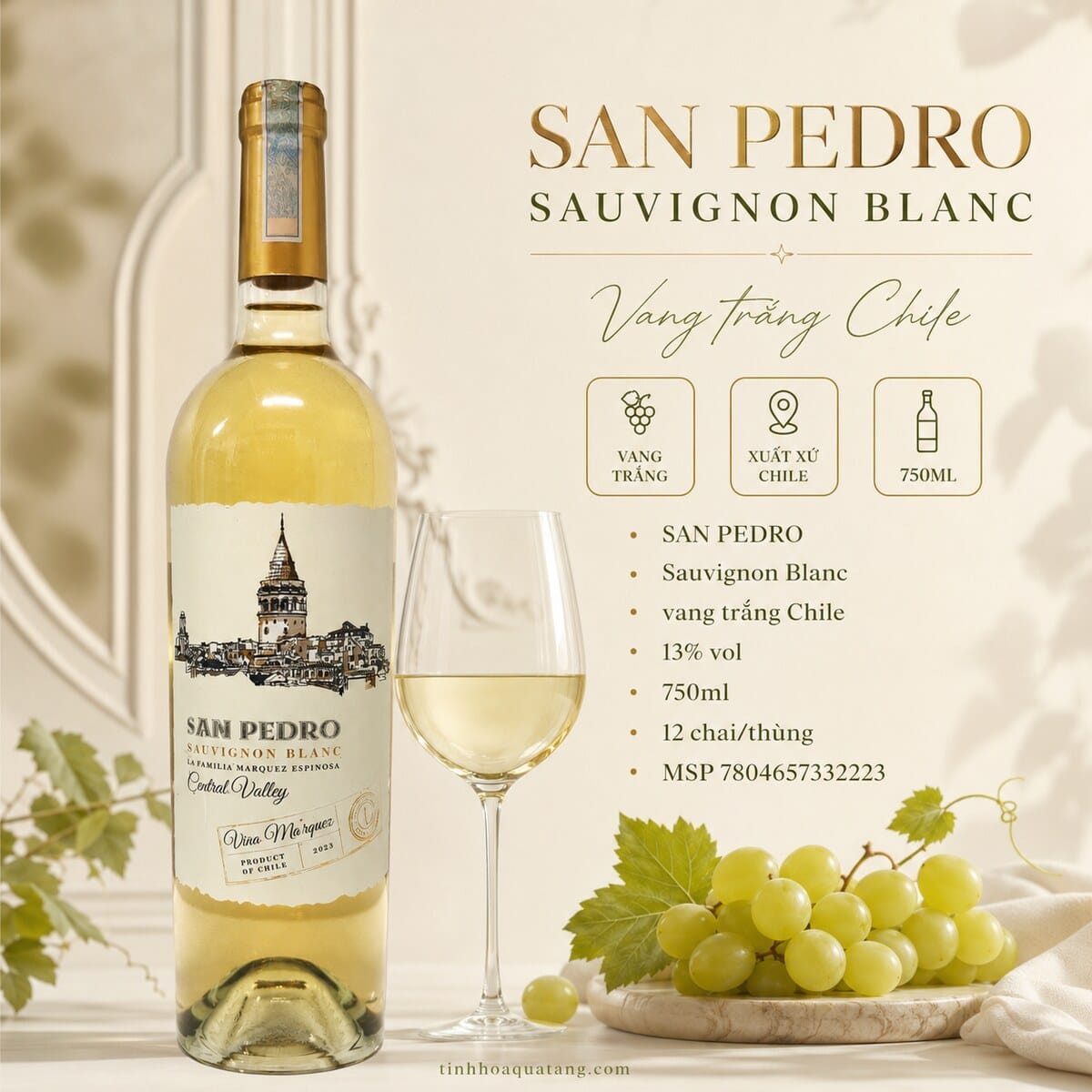 Rượu vang trắng San Pedro Sauvignon Blanc 2023 750ml – Chile - Ảnh 2