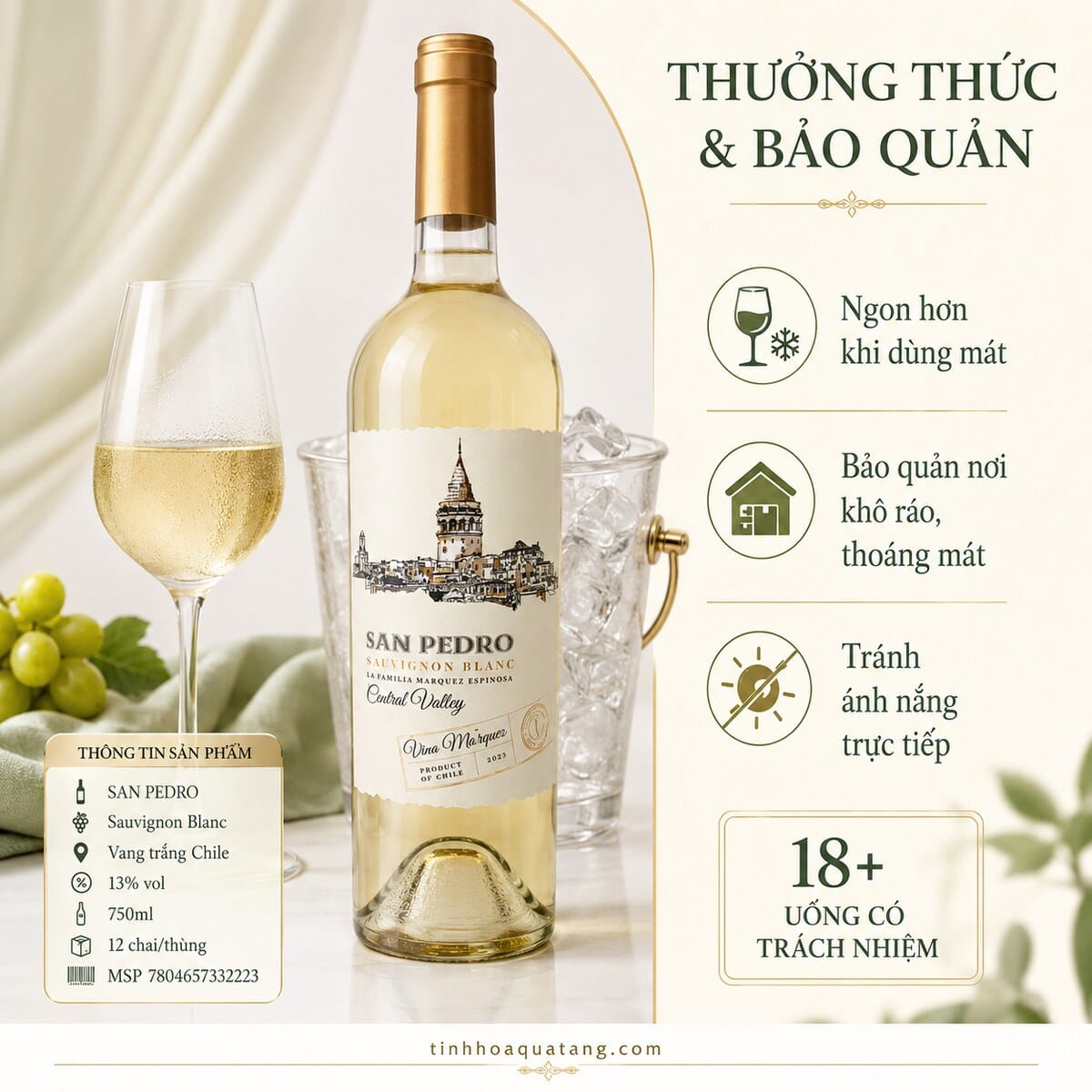 Rượu vang trắng San Pedro Sauvignon Blanc 2023 750ml – Chile - Ảnh 6