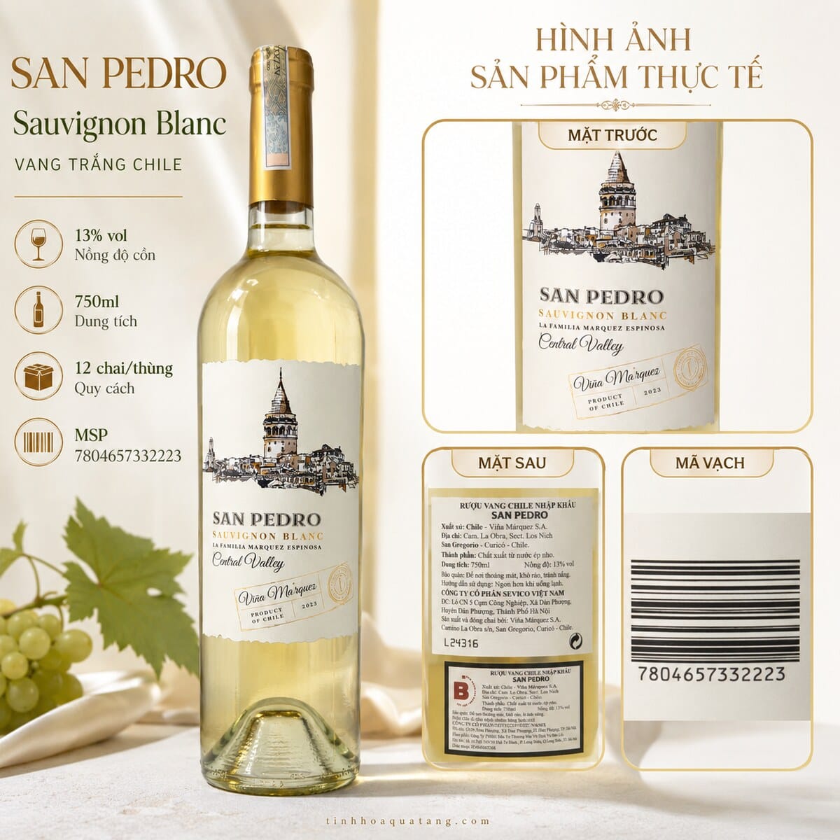 Rượu vang trắng San Pedro Sauvignon Blanc 2023 750ml – Chile - Ảnh 7