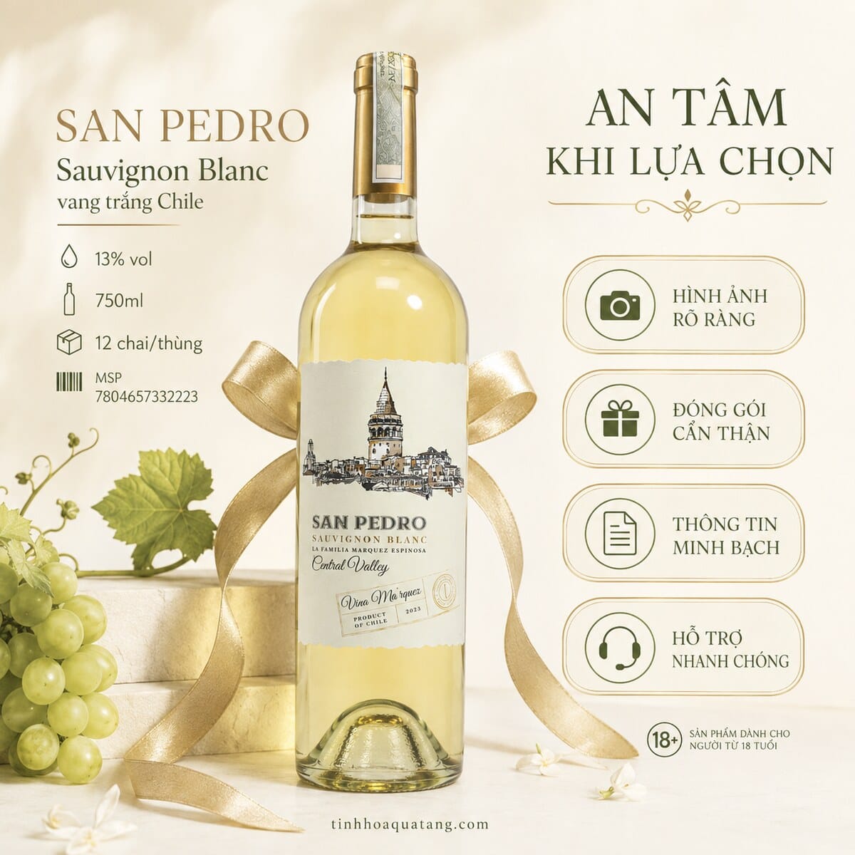 Rượu vang trắng San Pedro Sauvignon Blanc 2023 750ml – Chile - Ảnh 8