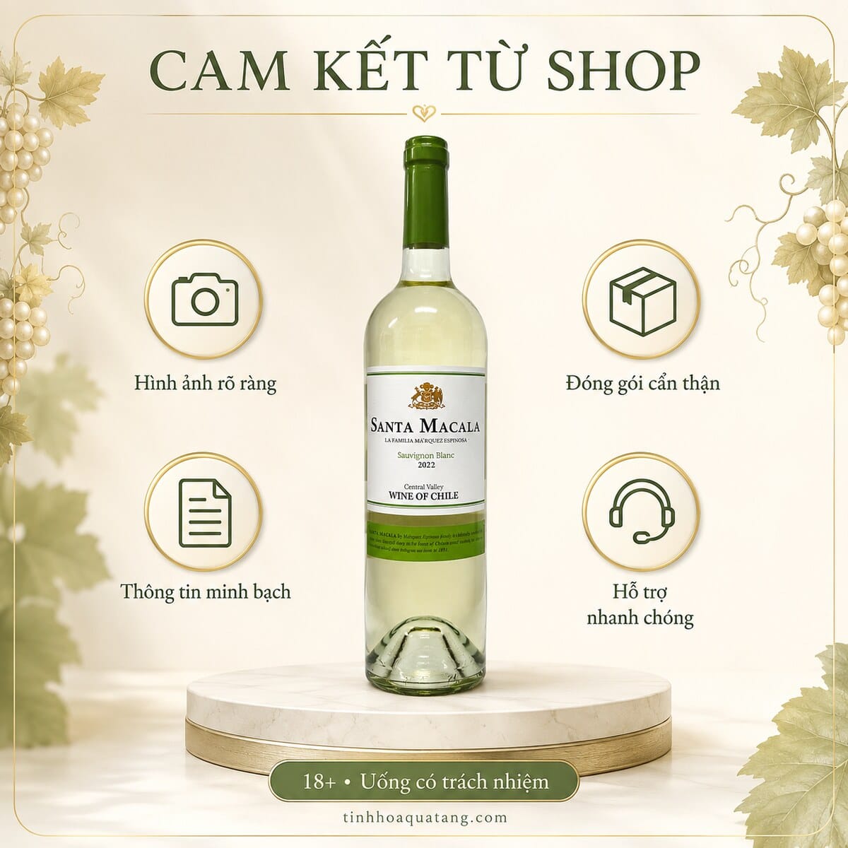 Rượu vang trắng Santa Macala Sauvignon Blanc 2022 750ml – Chile - Ảnh 8
