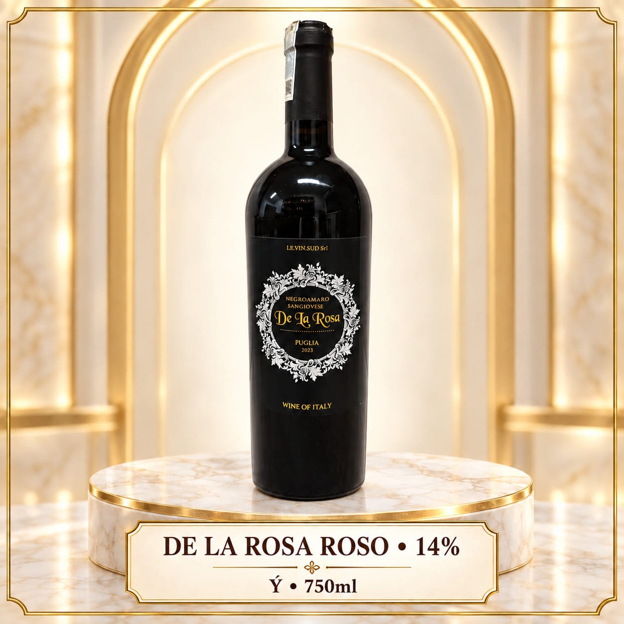 Rượu vang đỏ De La Rosa Negroamaro Sangiovese Puglia 2023 750ml – Ý