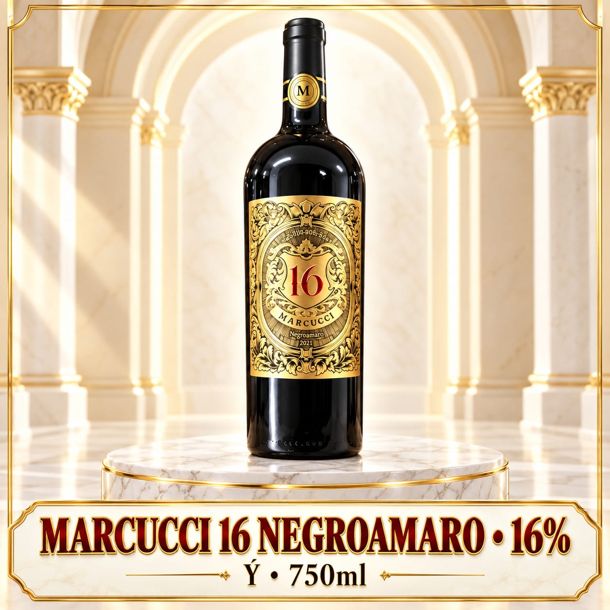 Rượu vang đỏ Marcucci Negroamaro Puglia IGT 2021 16% 750ml – Ý