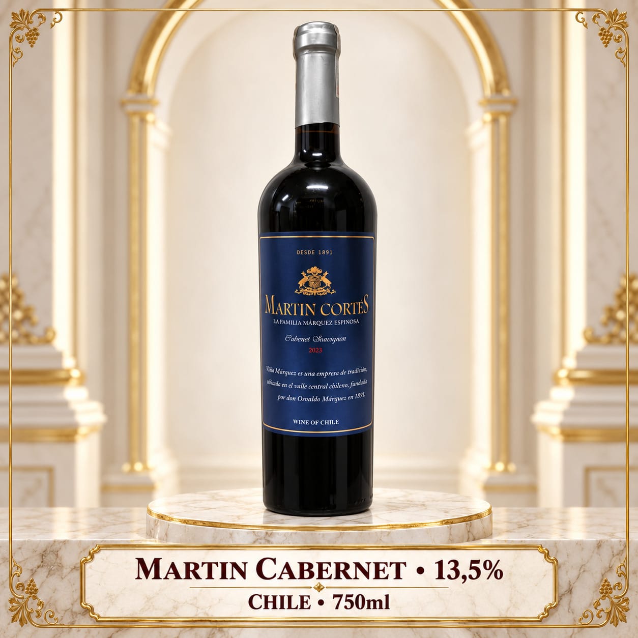 Rượu vang đỏ Martin Cortes Cabernet Sauvignon 2023 14% 750ml – Chile
