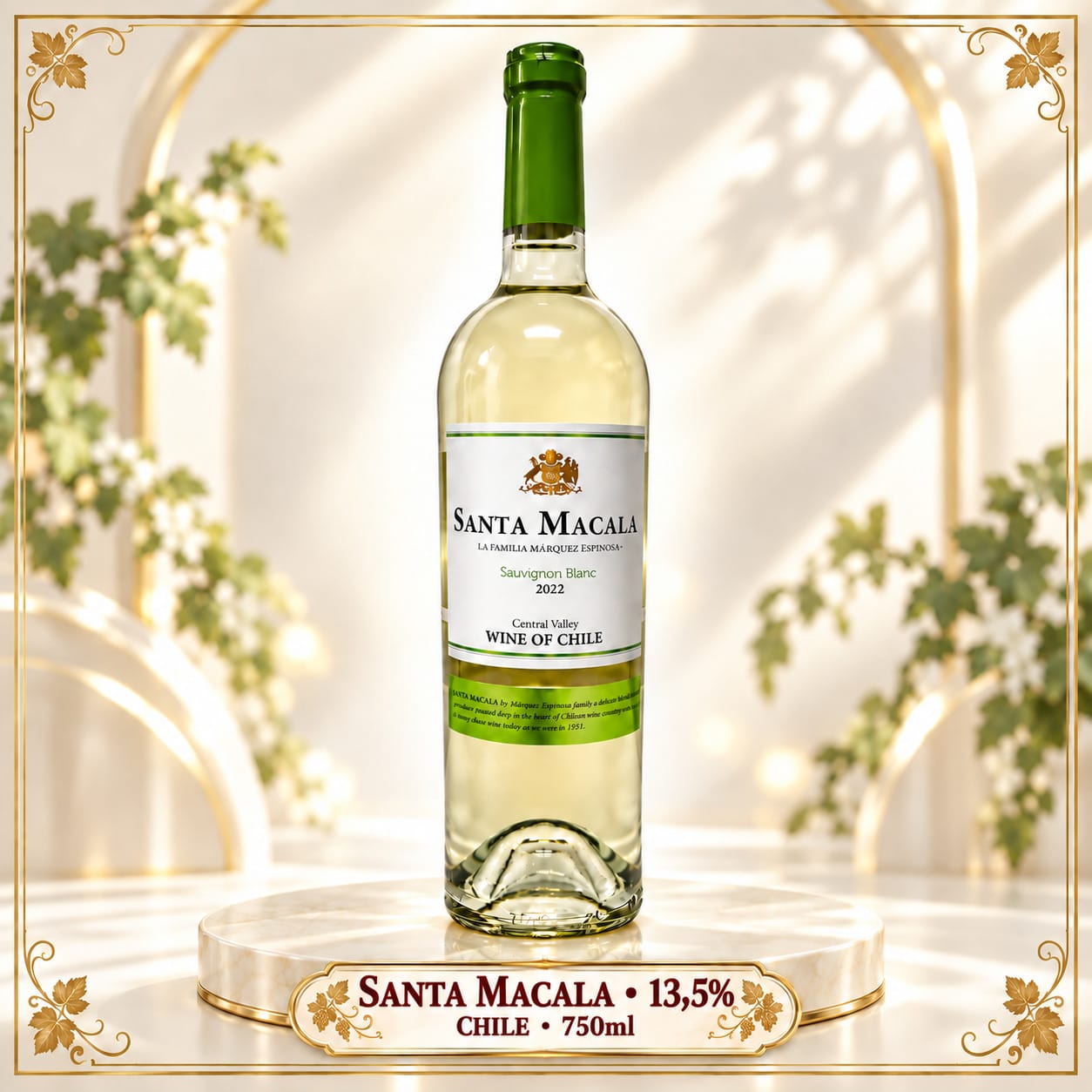 Rượu vang trắng Santa Macala Sauvignon Blanc 2022 750ml – Chile