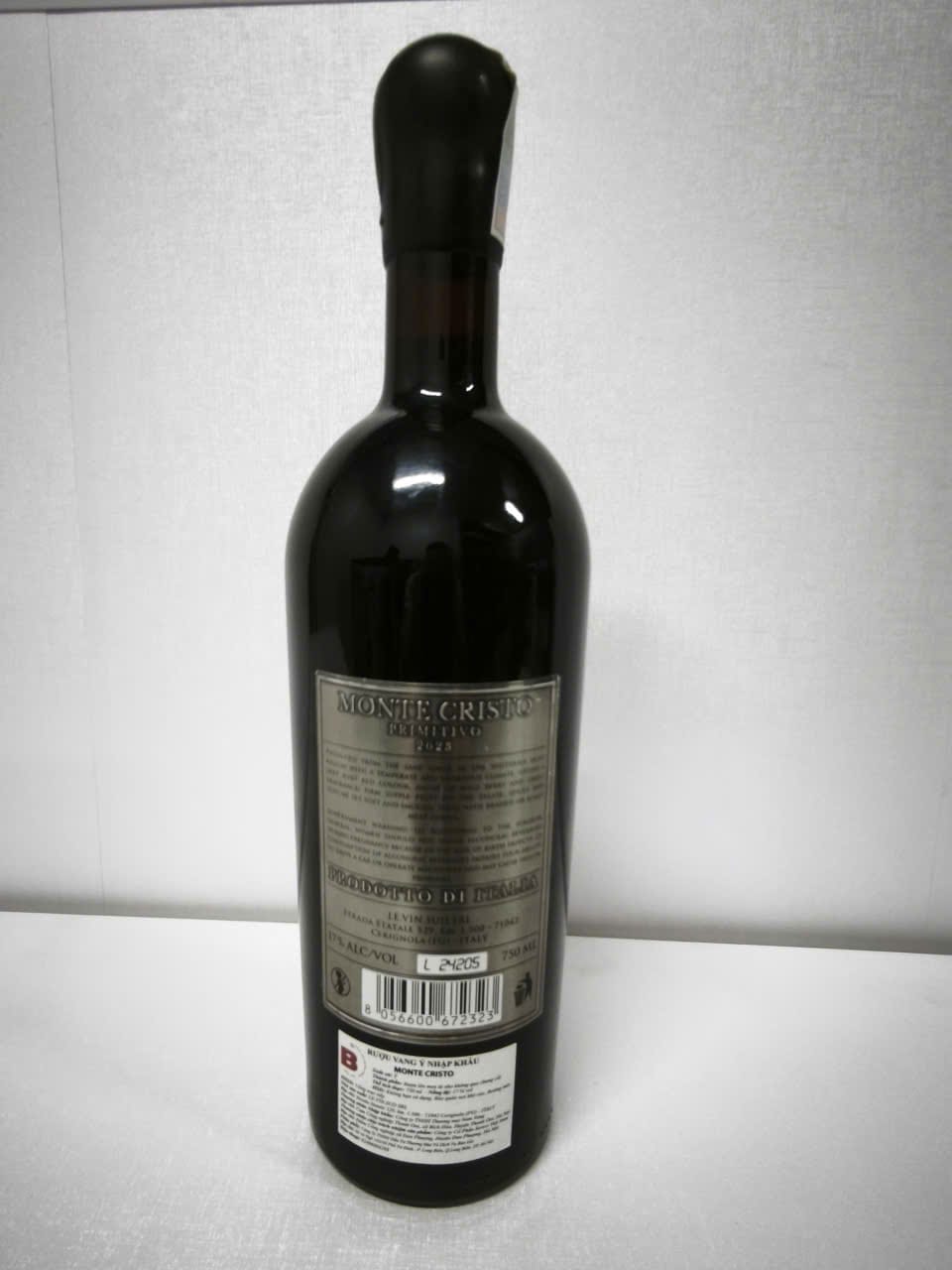 Rượu vang đỏ Monte Cristo Primitivo 2023 17% 750ml – Ý - Ảnh 4