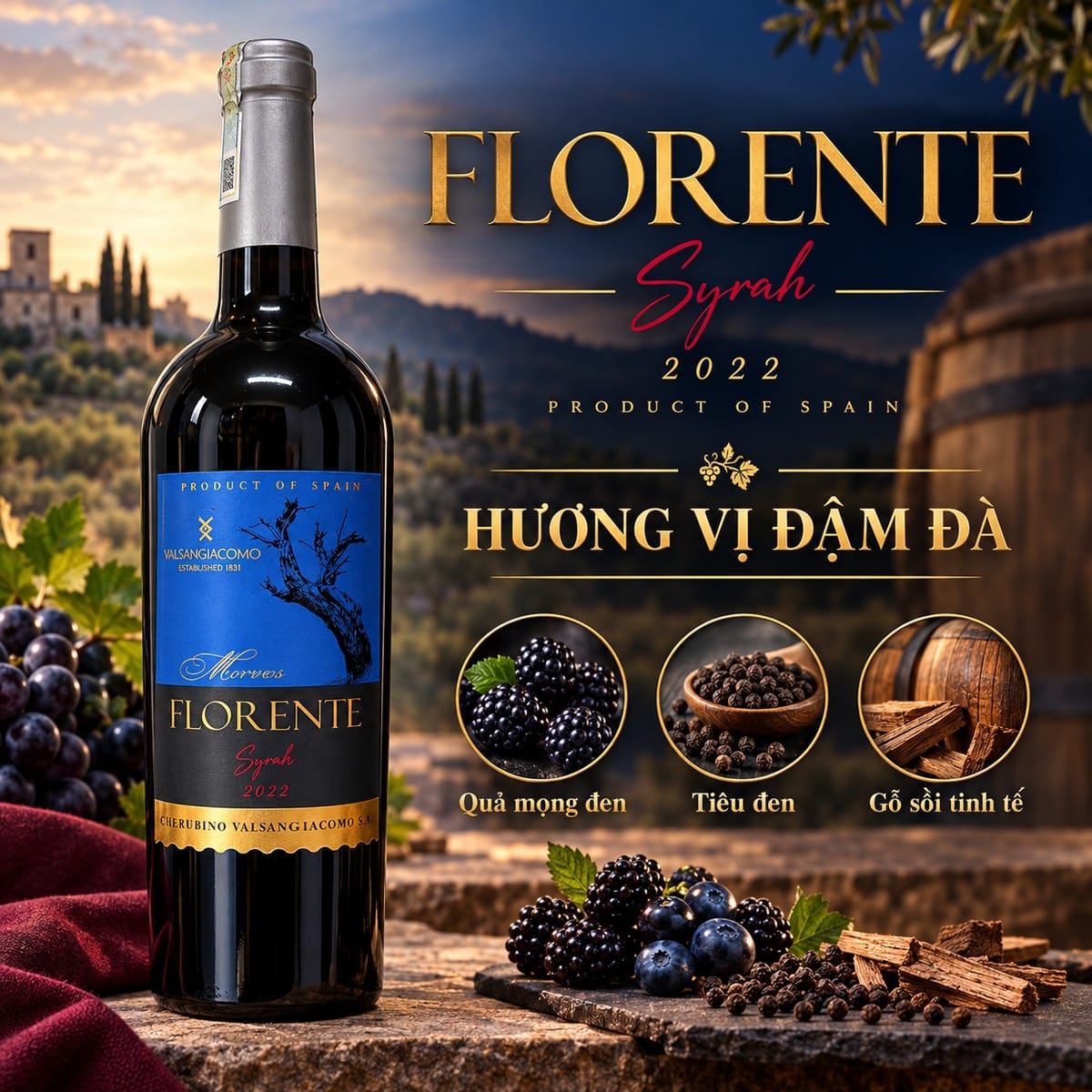 Rượu vang đỏ Florente Syrah 2022 750ml – Tây Ban Nha - Ảnh 4