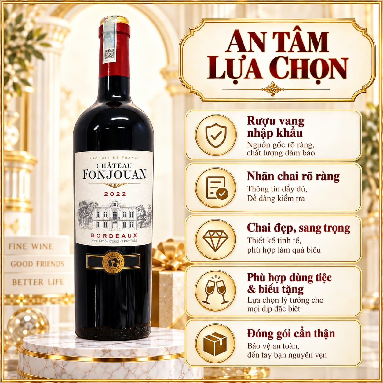 Rượu vang đỏ Château Fonjouan Bordeaux AOP 2022 750ml – Pháp - Ảnh 8