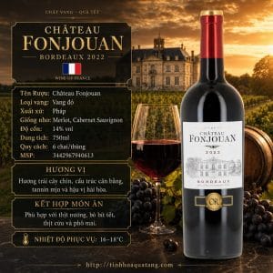 Rượu vang đỏ Château Fonjouan Bordeaux AOP 2022 750ml – Pháp