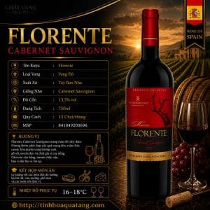 Rượu vang đỏ Florente Cabernet Sauvignon 2022 750ml – Tây Ban Nha