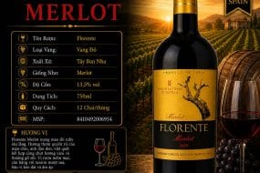 Rượu vang đỏ Florente Merlot 2022 750ml – Tây Ban Nha