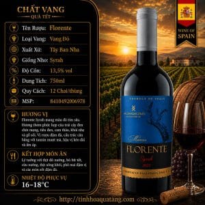 Rượu vang đỏ Florente Syrah 2022 750ml – Tây Ban Nha