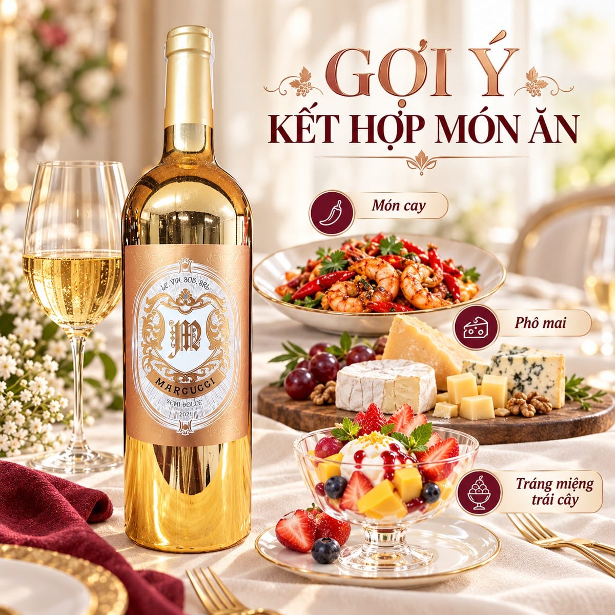 Rượu vang bán ngọt Marcucci Semi Dolce 2021 chai vàng 750ml – Ý - Ảnh 5