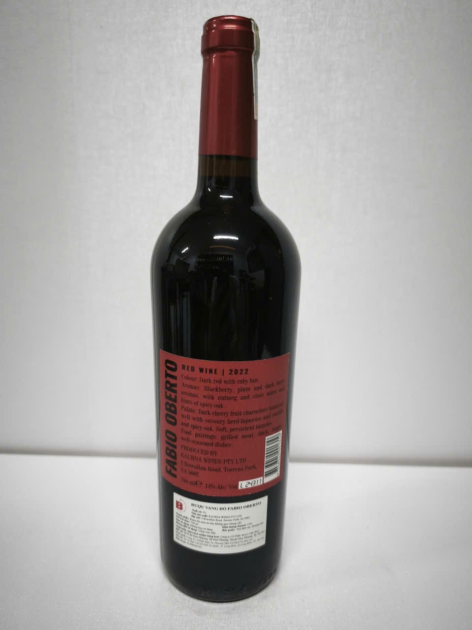 Rượu vang đỏ Fabio Oberto Red Wine 2022 750ml – Australia - Ảnh 4