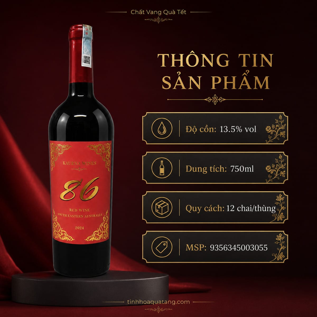 Rượu vang 86 Dry Red Wine 2024 – Vang đỏ Úc 13,5% - Ảnh 3