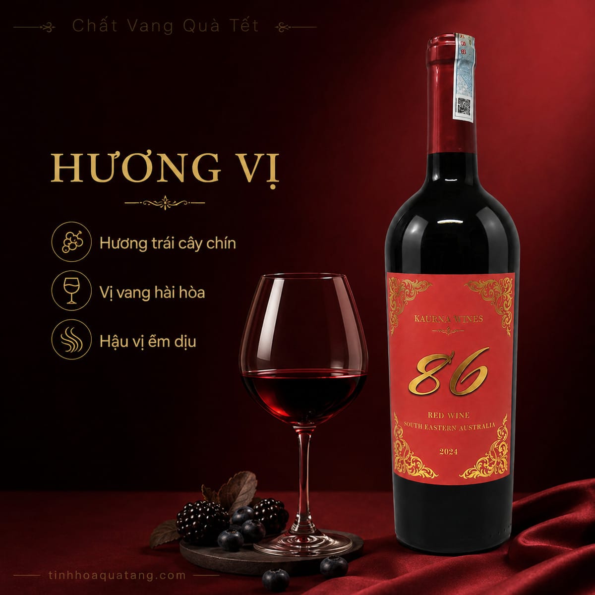 Rượu vang 86 Dry Red Wine 2024 – Vang đỏ Úc 13,5% - Ảnh 4