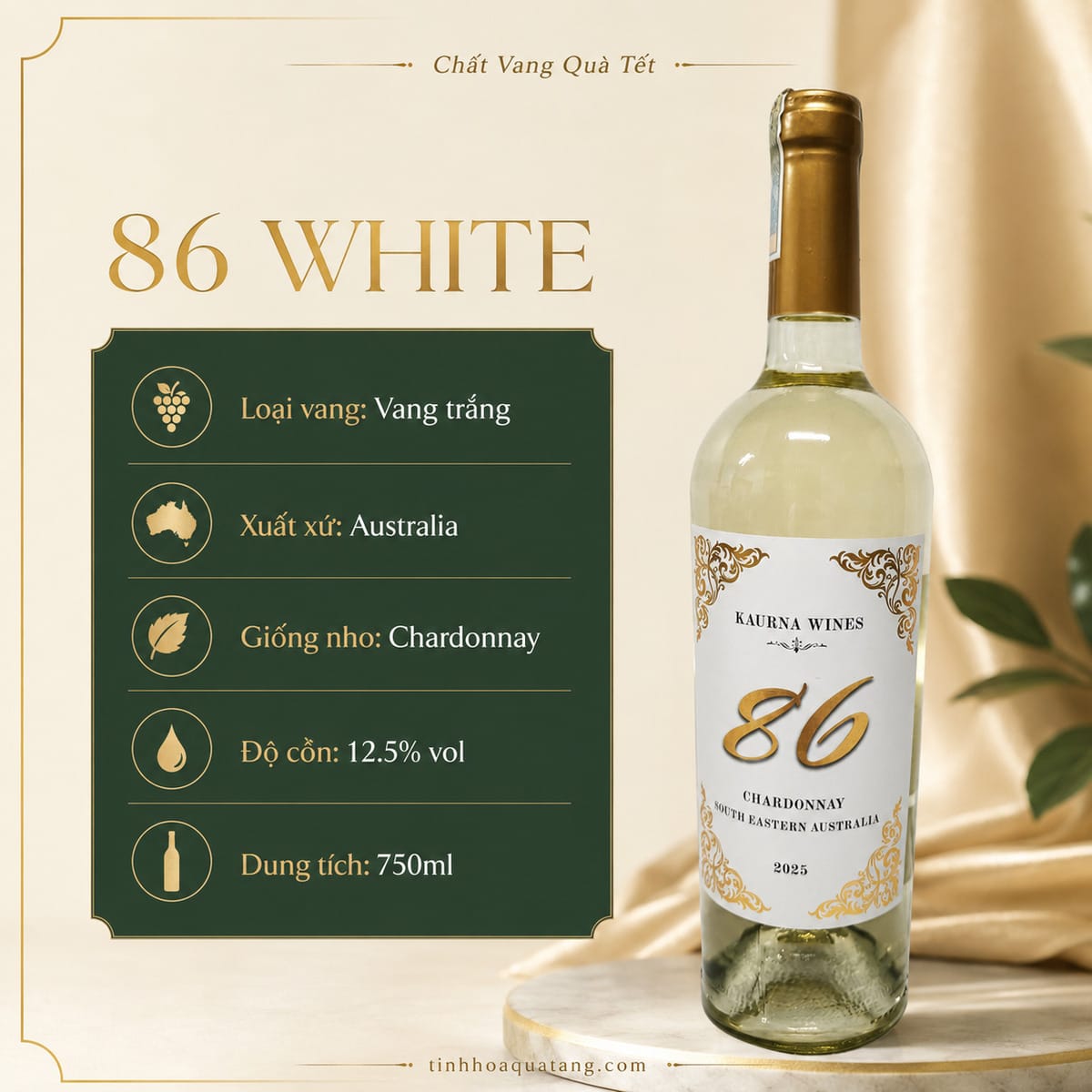 Rượu vang 86 Chardonnay 2025 – Vang trắng Úc 12,5% - Ảnh 2