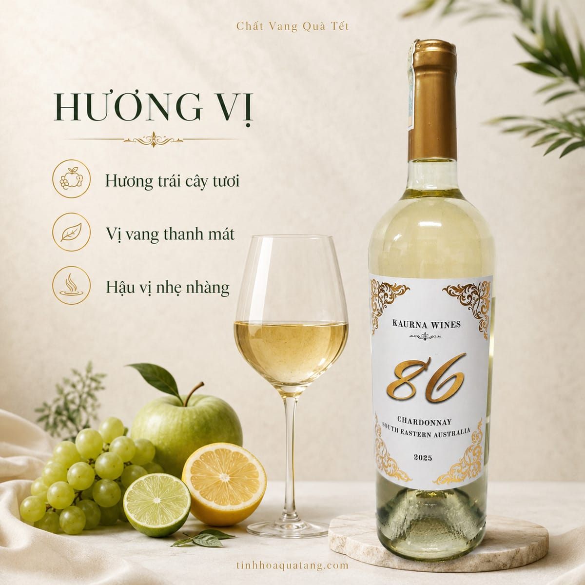 Rượu vang 86 Chardonnay 2025 – Vang trắng Úc 12,5% - Ảnh 4