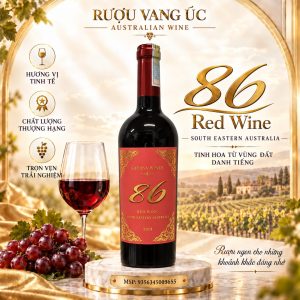 Rượu vang 86 Dry Red Wine 2024 – Vang đỏ Úc 13,5%