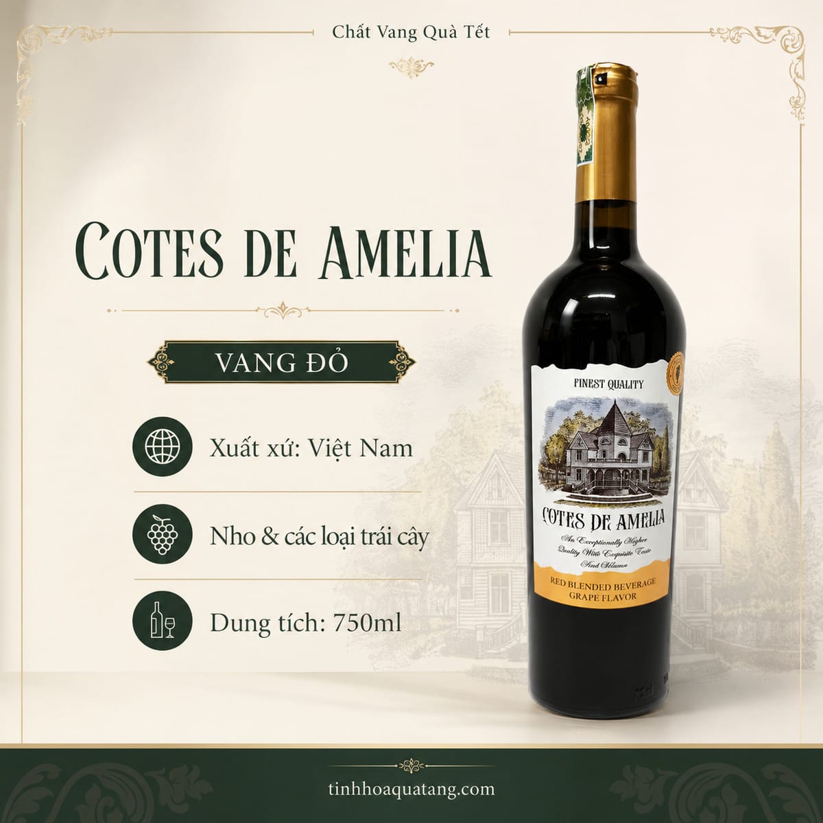 Rượu vang đỏ Cotes De Amelia 750ml – Việt Nam - Ảnh 2
