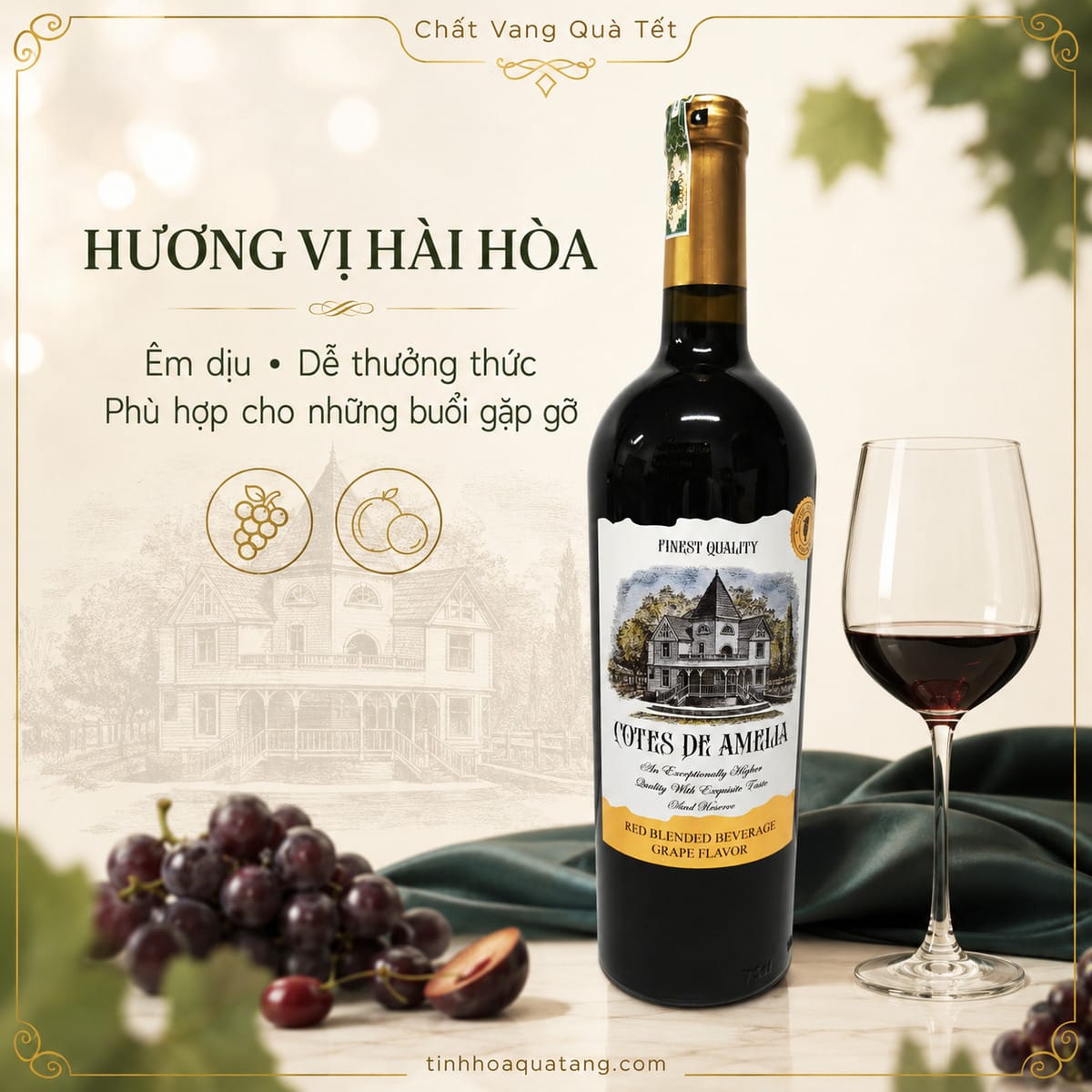 Rượu vang đỏ Cotes De Amelia 750ml – Việt Nam - Ảnh 4