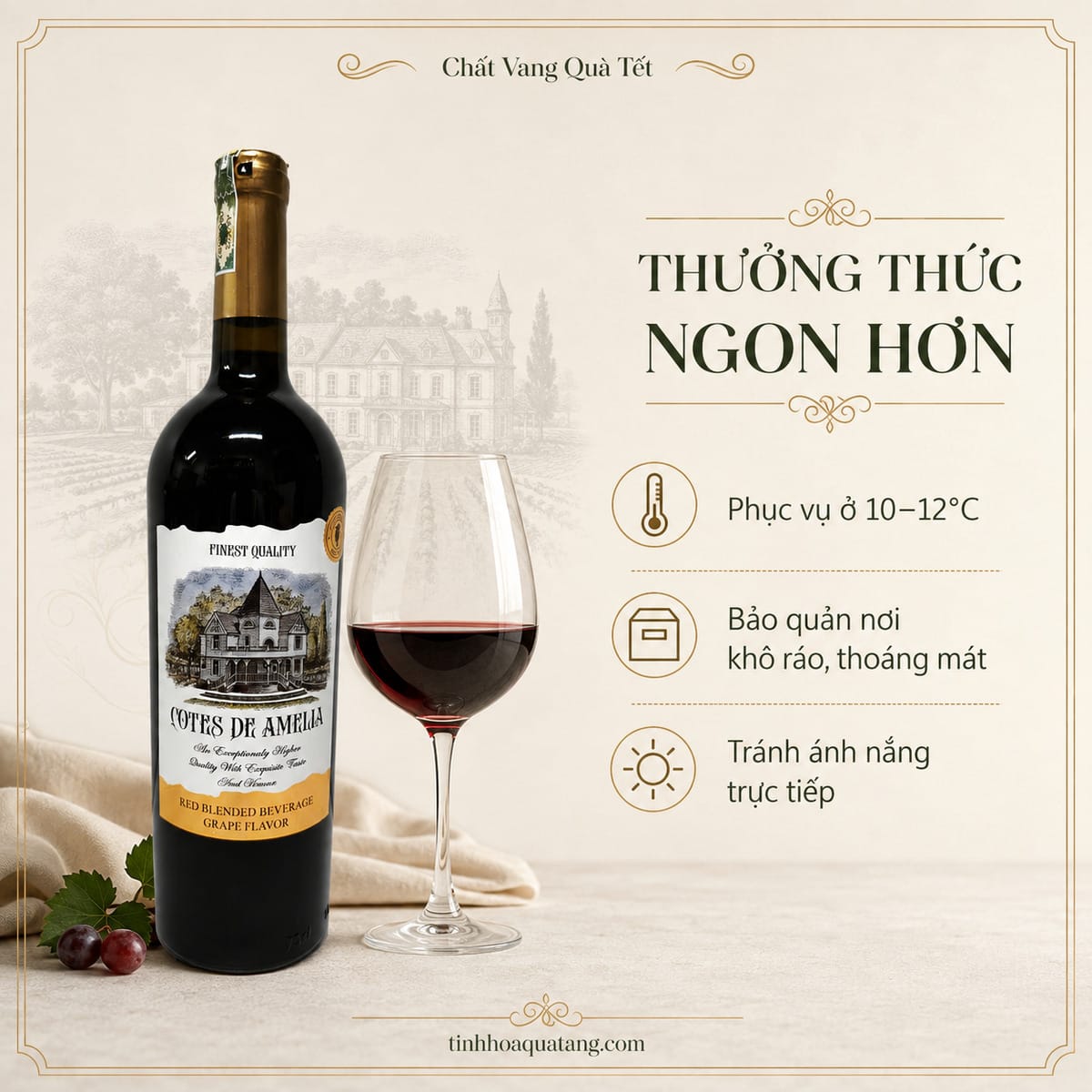 Rượu vang đỏ Cotes De Amelia 750ml – Việt Nam - Ảnh 6