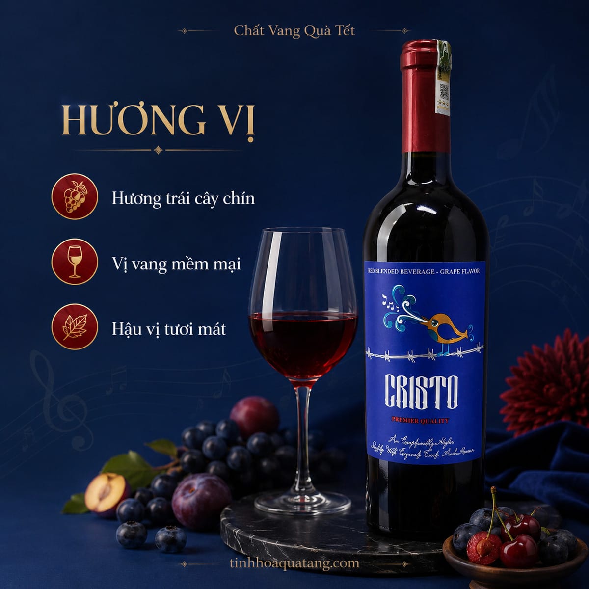 Rượu vang đỏ Cristo 750ml – Việt Nam - Ảnh 4