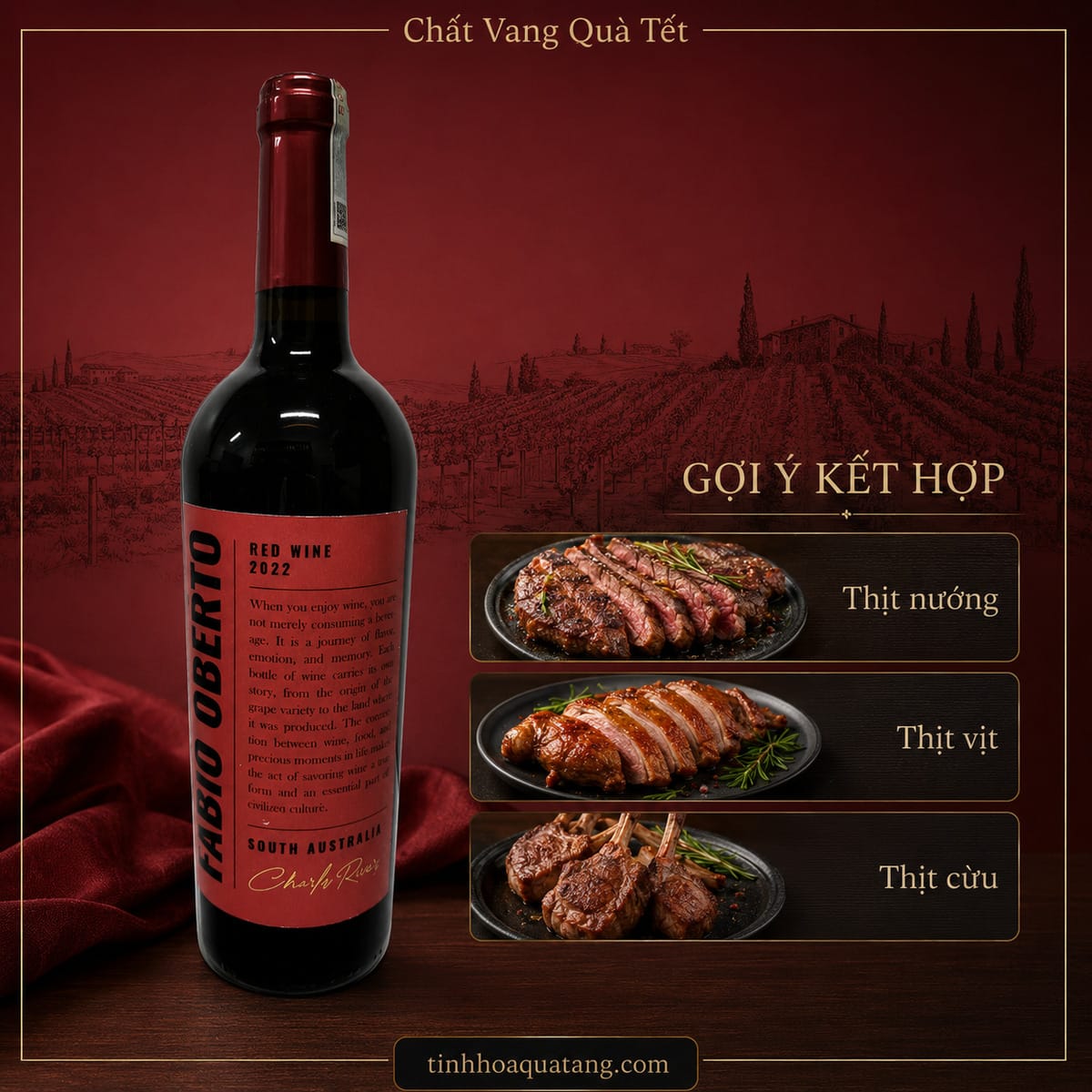 Rượu vang đỏ Fabio Oberto Red Wine 2022 750ml – Australia - Ảnh 5