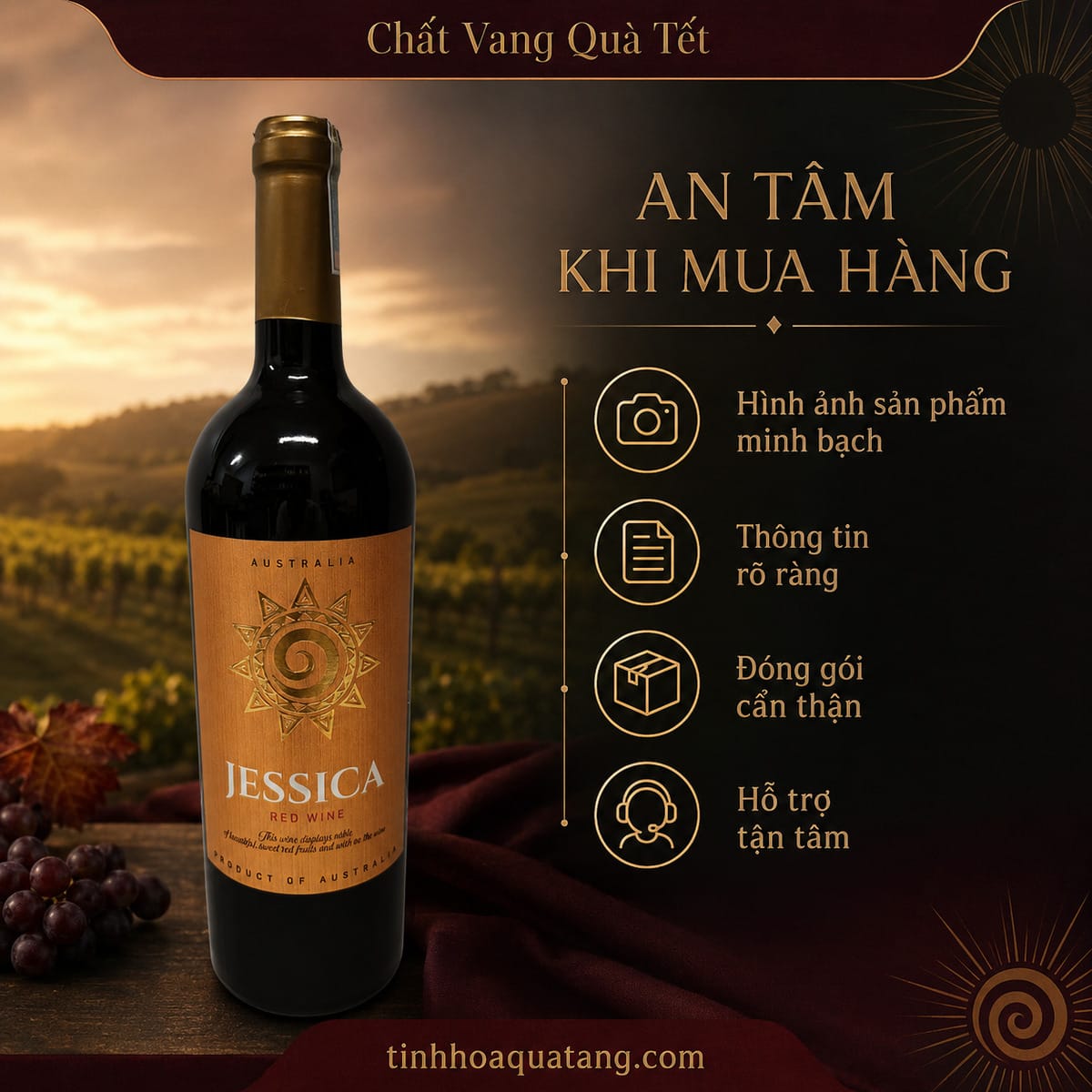 Rượu vang đỏ Jessica Red Wine 14% 750ml – Australia - Ảnh 8