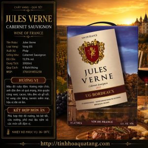 Rượu vang Jules Verne Cabernet Sauvignon 2023 hộp 3 lít