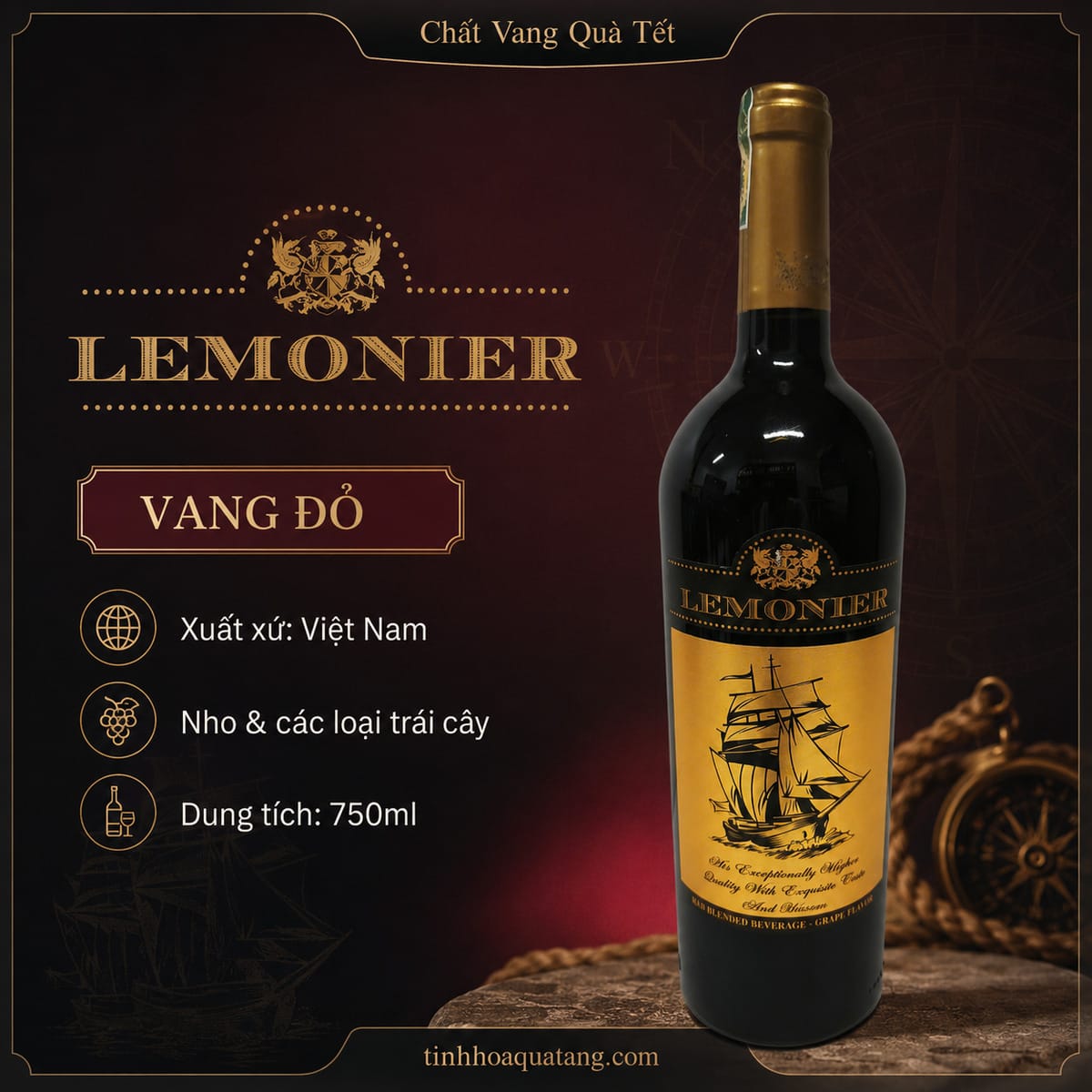 Rượu vang đỏ Lemonier 750ml – Việt Nam - Ảnh 2