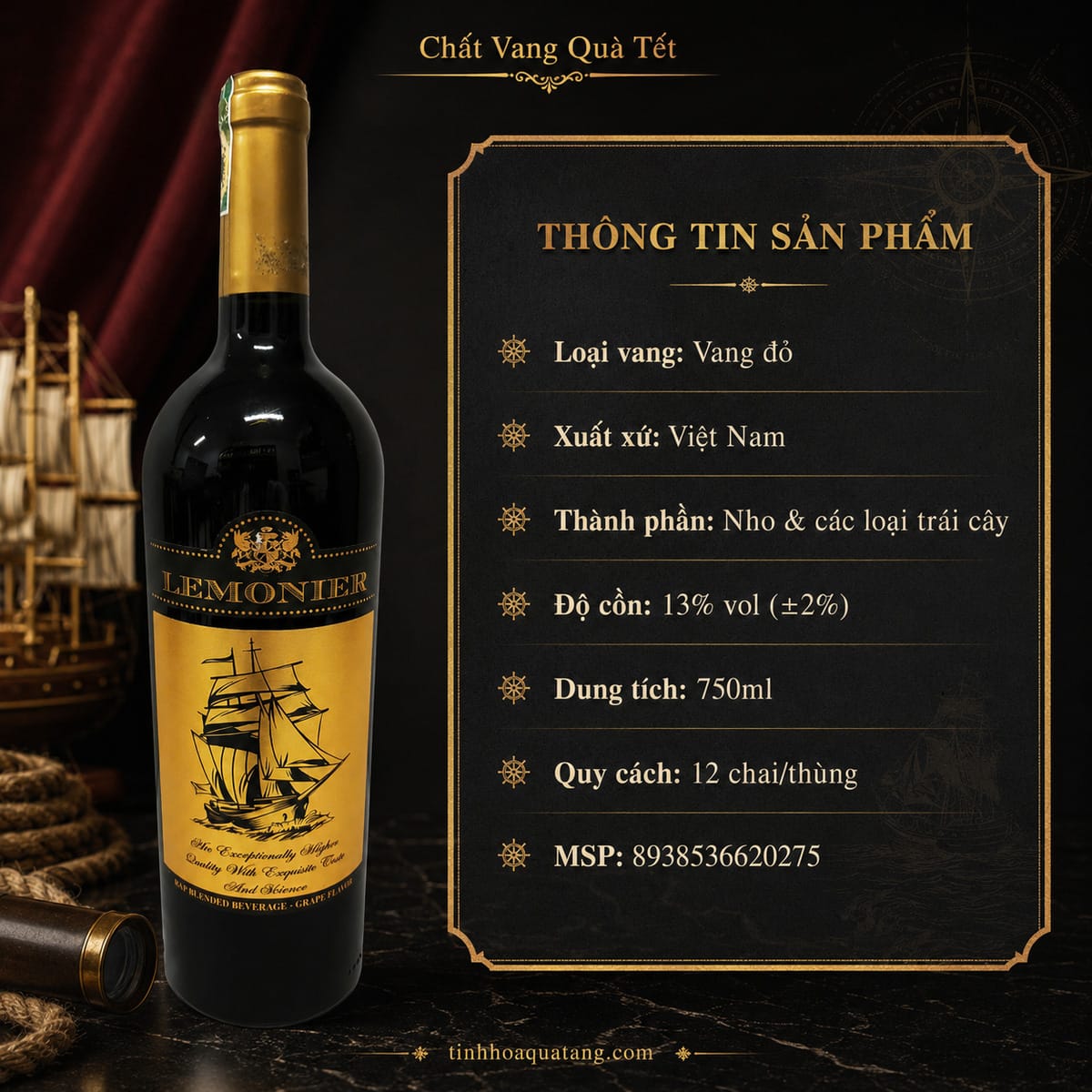 Rượu vang đỏ Lemonier 750ml – Việt Nam - Ảnh 3