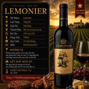 Rượu vang đỏ Lemonier 750ml – Việt Nam