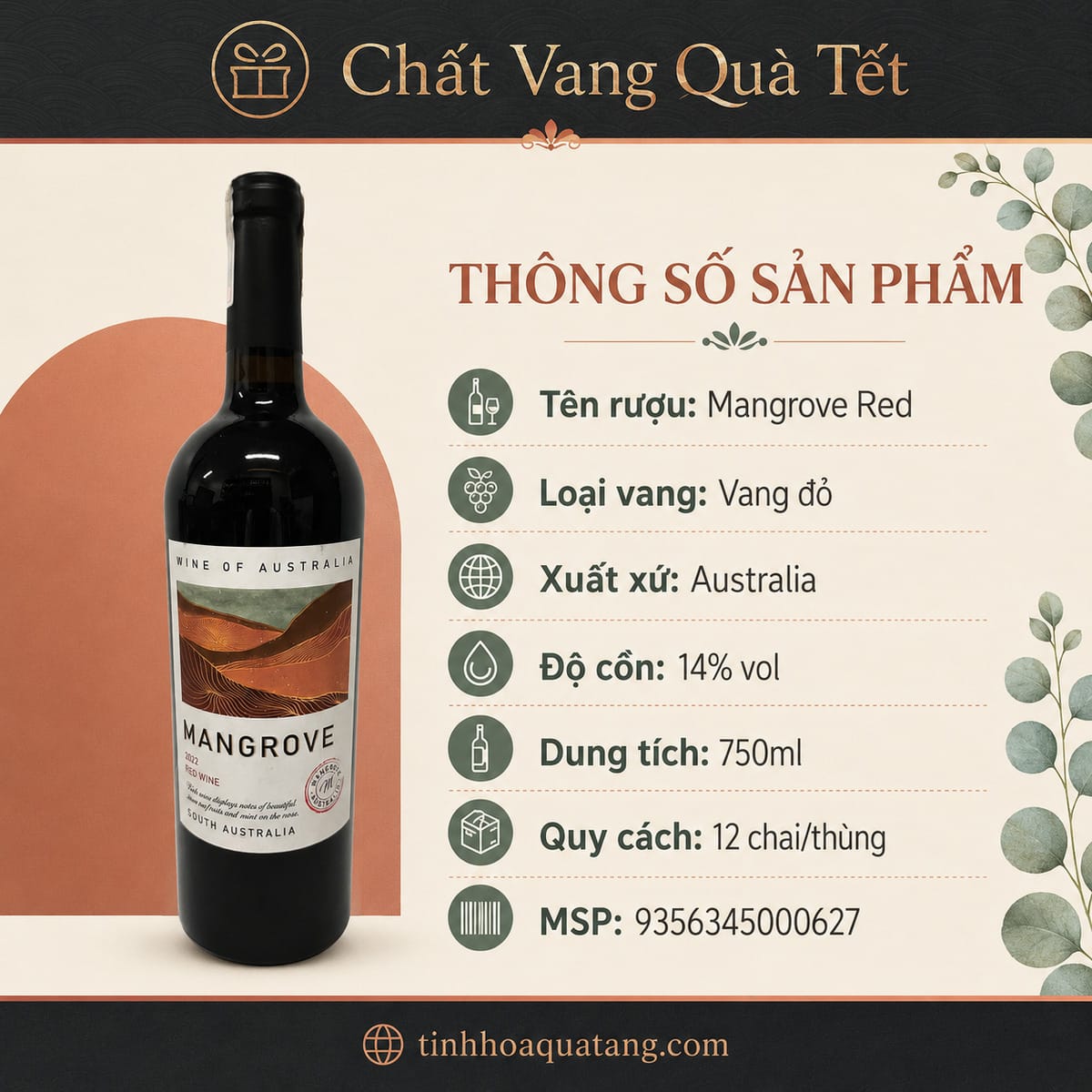 Rượu vang Mangrove Red Wine 2022 – Vang đỏ Úc 14% - Ảnh 3