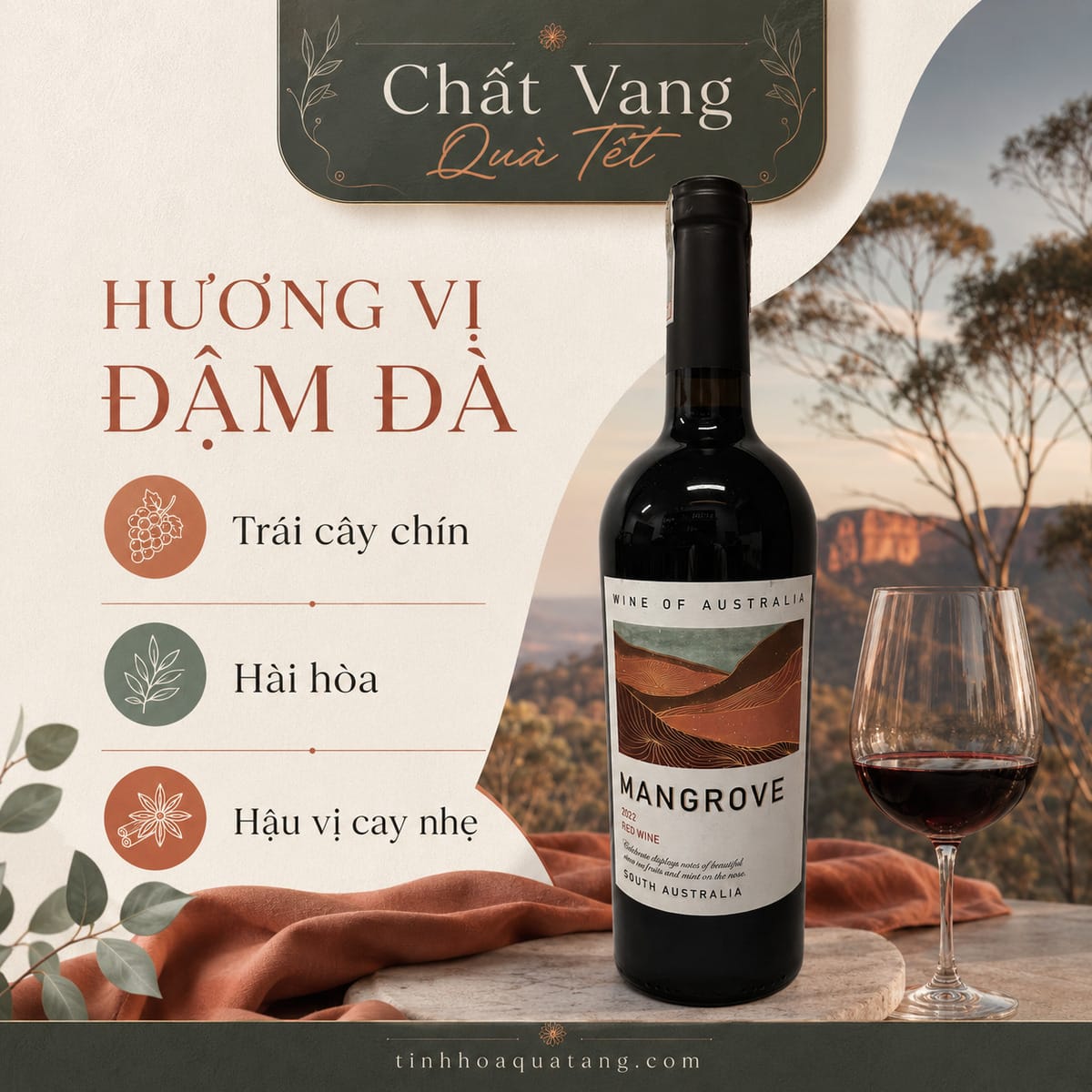 Rượu vang Mangrove Red Wine 2022 – Vang đỏ Úc 14% - Ảnh 4