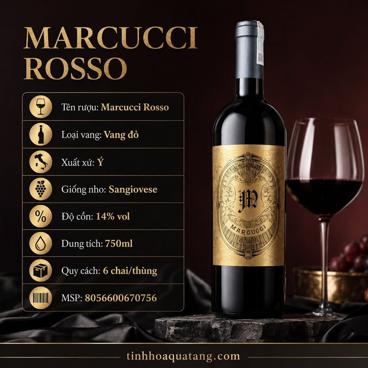 Rượu vang đỏ Marcucci Sangiovese 2022 – 750ml - Ảnh 2