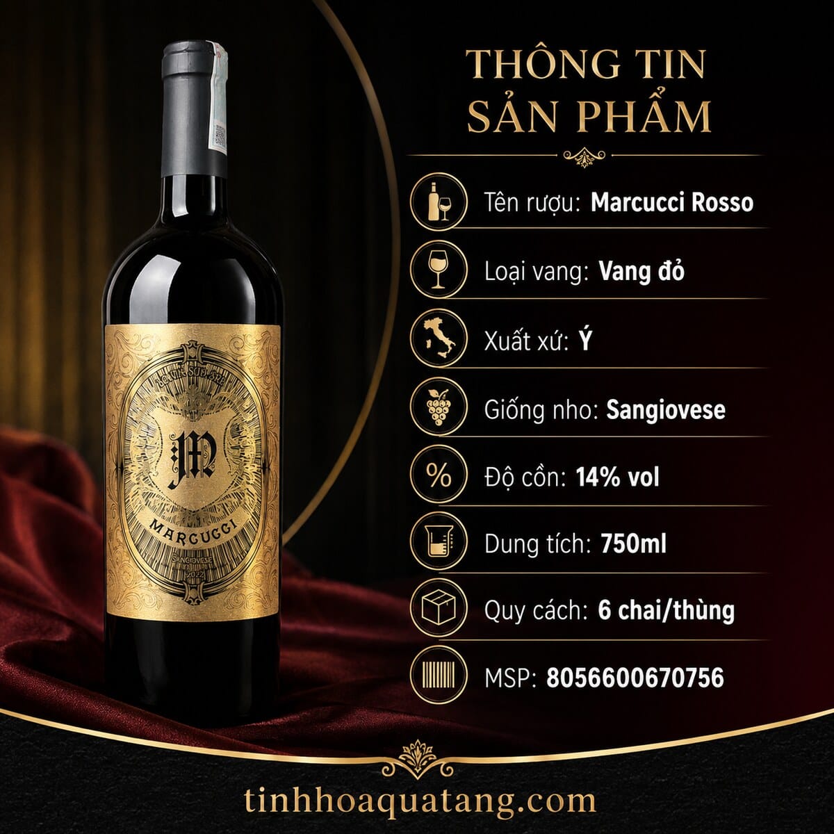 Rượu vang đỏ Marcucci Sangiovese 2022 – 750ml - Ảnh 3
