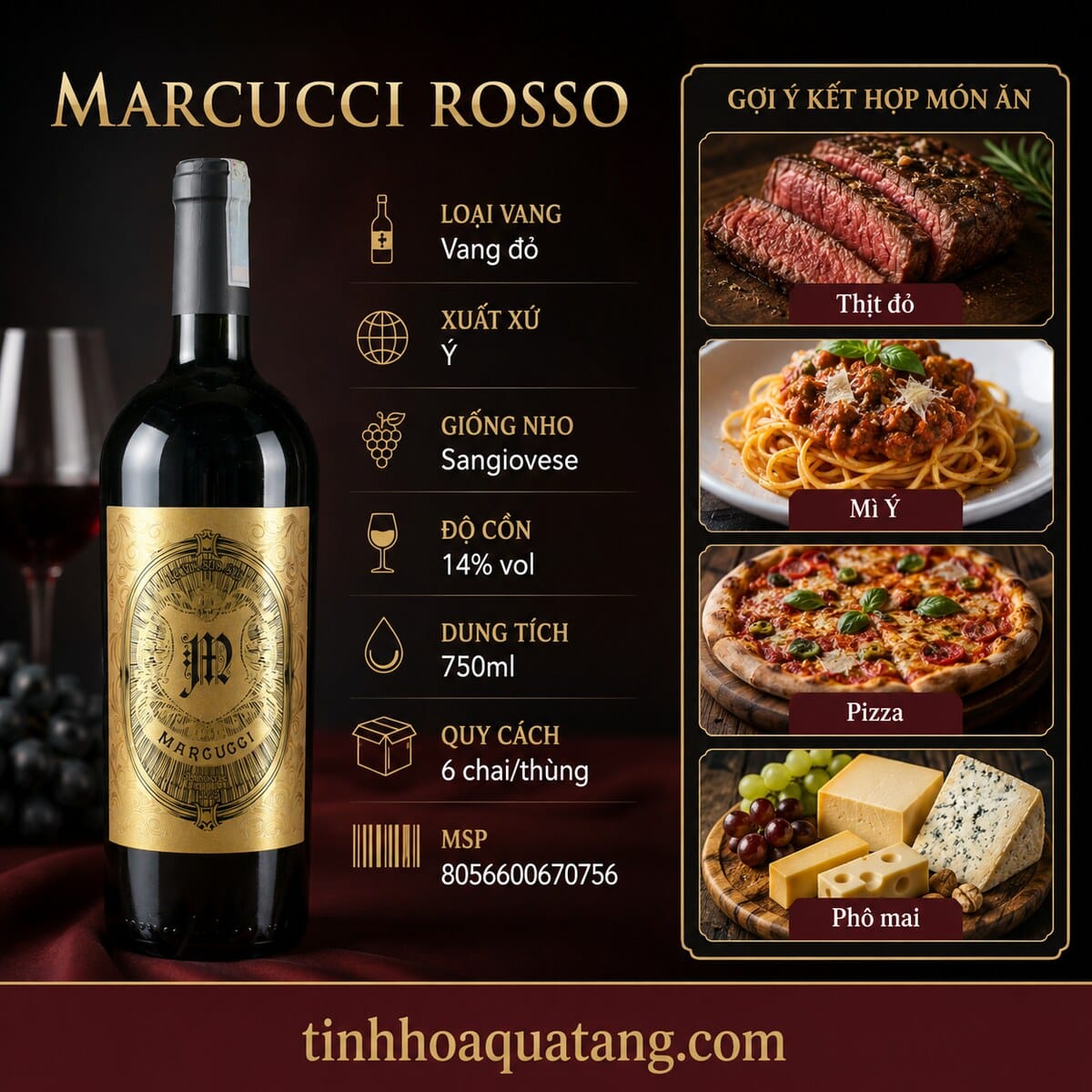 Rượu vang đỏ Marcucci Sangiovese 2022 – 750ml - Ảnh 5