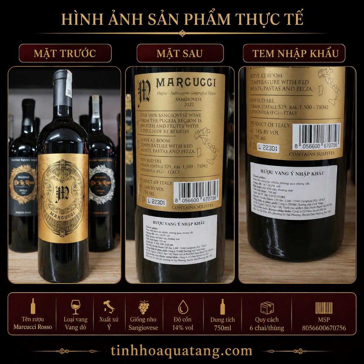 Rượu vang đỏ Marcucci Sangiovese 2022 – 750ml - Ảnh 7