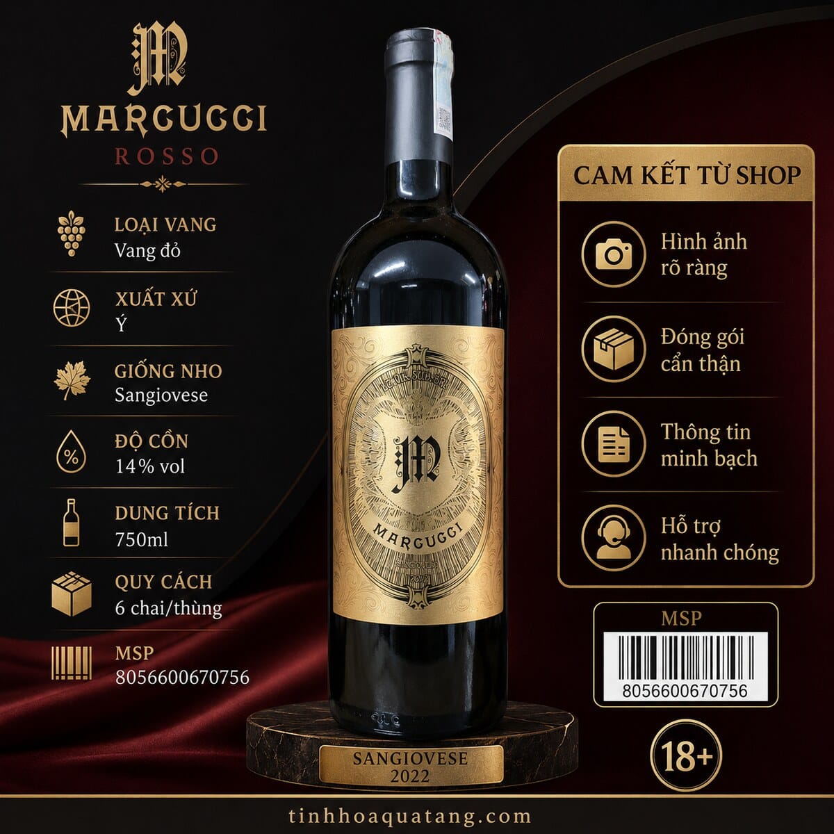 Rượu vang đỏ Marcucci Sangiovese 2022 – 750ml - Ảnh 8