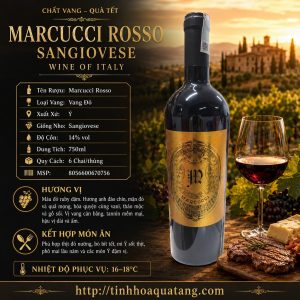 Rượu vang đỏ Marcucci Sangiovese 2022 của Ý chai 750ml