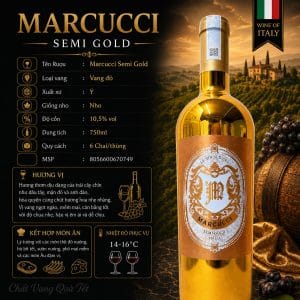 Rượu vang bán ngọt Marcucci Semi Dolce 2021 chai vàng 750ml
