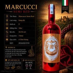 Rượu vang bán ngọt Marcucci Semi Dolce 2021 chai đỏ 750ml
