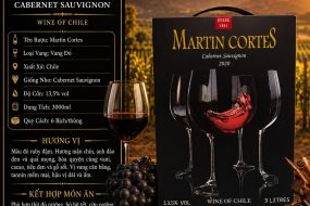Rượu vang Martin Cortes Cabernet Sauvignon 2020 hộp 3 lít