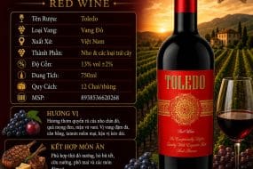 Rượu vang đỏ Toledo 750ml – Việt Nam