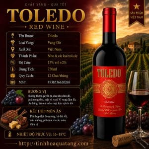 Rượu vang đỏ Toledo 750ml – Việt Nam